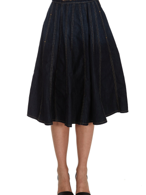 Elisabetta Franchi A-line Denim Midi Skirt