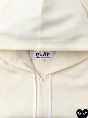 Comme Des Garcons Play Big Black Heart Hooded Sweatshirt - Ivory