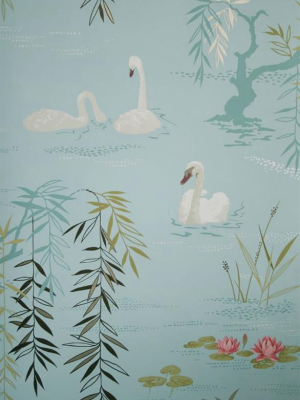 Swan Lake Wallpaper In Eggshell By Nina Campbell For Osborne & Little