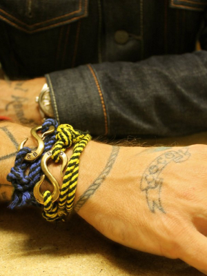 Rope S Hook Bracelet In Yellow & Black