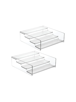 Mdesign Plastic Bathroom Medicine Organizer, 4 Level Shelf, 2 Pack