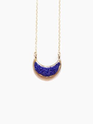 Eon Crescent Moon Pendant Necklace - Blue Lapis