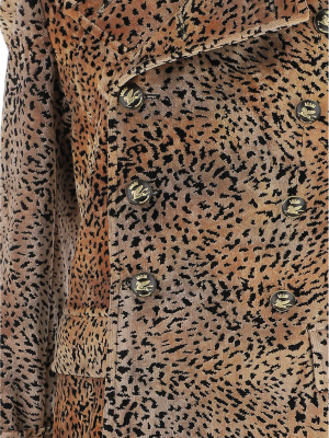 Etro Animal Print Double-breasted Peacoat