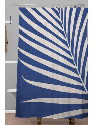 Modern Tropical Vintage Indigo Palm Shower Curtain Blue - Deny Designs