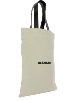 Jil Sander Logo Print Shopper Tote Bag
