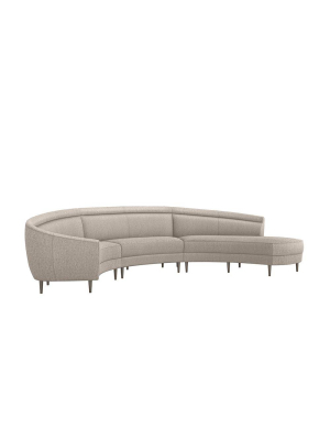 Capri Right Chaise 3 Piece Sectional In Various Colors