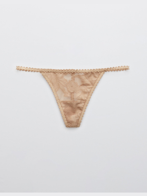 Aerie Cheetah Lace String Thong Underwear