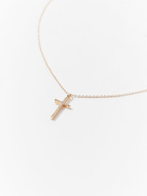 Cz Stone Cross Pendant Necklace