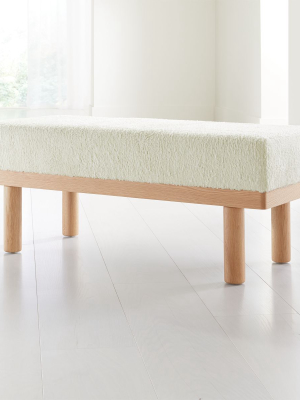 Prescott Oak Upholstered Bench