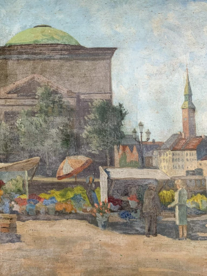 Outdoor Market - Original Oil Painting