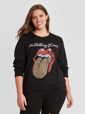 Women's Rolling Stones Graphic Sweatshirt - Black