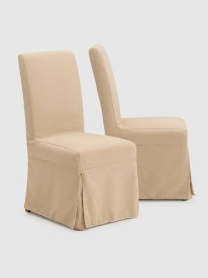 Set Of 2 Astrid Slipcover Dining Armless Chair Beige - Rst Brands