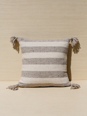 Ancho Stripe Throw Pillow Cover - Gray