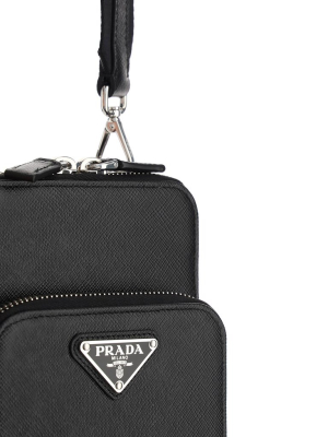 Prada Triangle Logo Phone Crossbody Bag