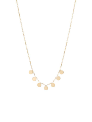 14k 7 Itty Bitty Round Disc Necklace