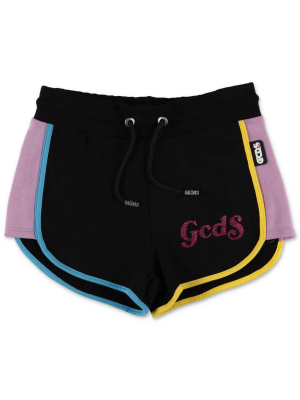 Gcds Kids Logo Printed Colour Block Shorts