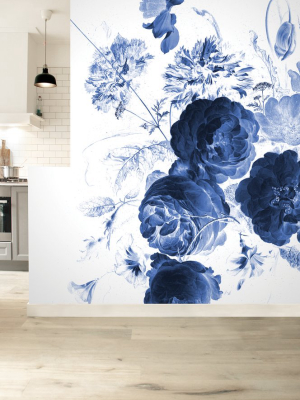 Royal Blue Flowers 223 Wall Mural By Kek Amsterdam