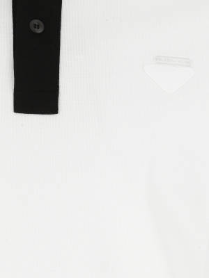 Prada Two-tone Piqué Polo Shirt