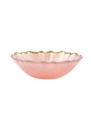 Vietri Viva Baroque Glass Small Bowl - Pink