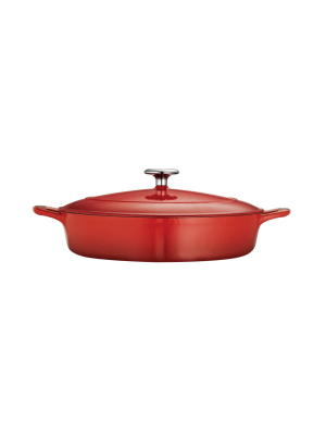 Tramontina Gourmet 4qt Enameled Cast Iron Braiser With Lid Red