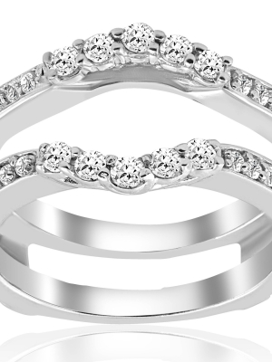 Pompeii3 1/2ct Diamond Guard Ring Insert Enhancer 14k White Gold