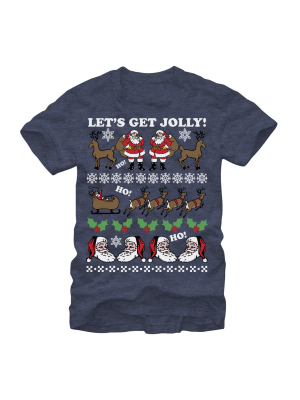 Men's Lost Gods Ugly Christmas Jolly Santa Claus T-shirt