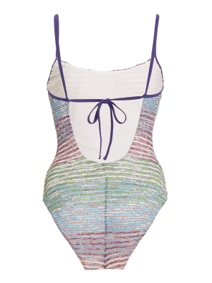 Metallic Striped One-piece Swimsuit