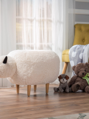 Pearcy Sheep Ottoman - White - Christopher Knight Home