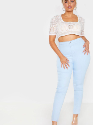 Plus Pale Blue Stretch Jegging