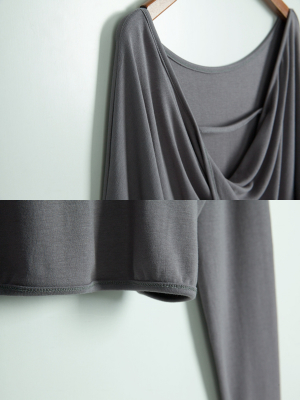 'erina' Slouchy Twisted Batwing Sleeves Top (3 Colors)