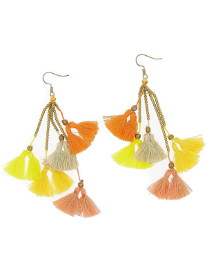 Dara Tassel Earrings, Citrus