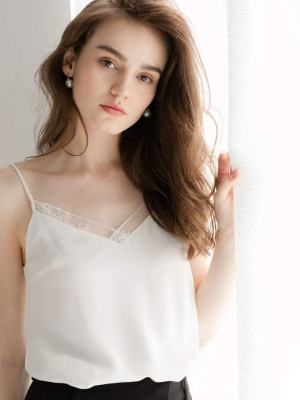 Evangeline White Lace Camisole