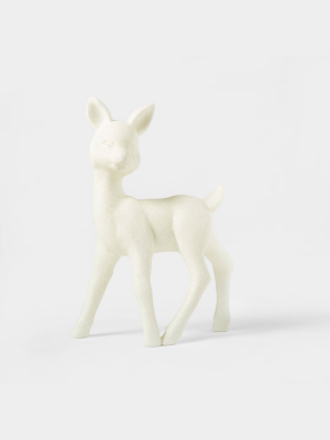 Retro Glitter Deer Decorative Figurine White - Wondershop™