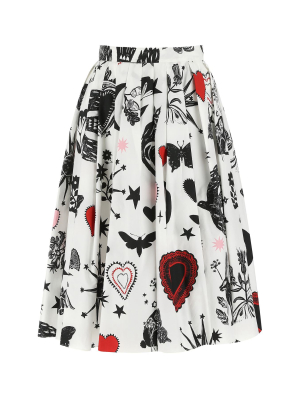 Alexander Mcqueen Papercut-printed High Waist Skirt