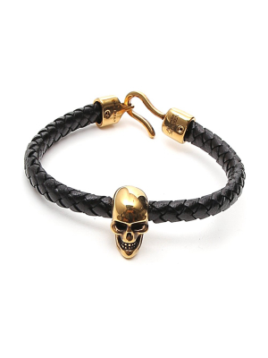 Alexander Mcqueen Skull Braided Bracelet