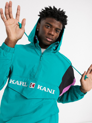 Karl Kani Retro Block Windbreaker In Turquoise