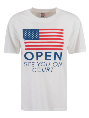 Autry Flag Print Round Neck T-shirt