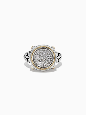 Effy 925 Sterling Silver & 18k Gold Diamond Ring, 0.22 Tcw