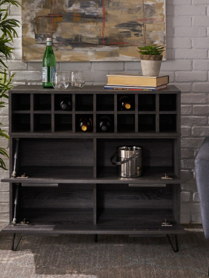 Amelia Mid Century Wine And Bar Cabinet Sonoma Gray Oak - Christopher Knight Home