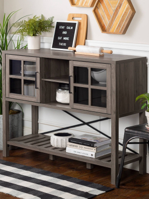 48" Classic Glass Door Buffet Sideboard - Saracina Home