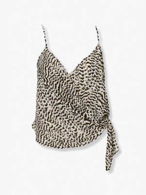 Plus Size Tiger Print Wrap Cami