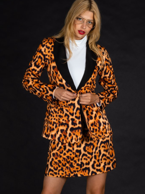 The Fastest Finishers | Leopard Print Womens Blazer