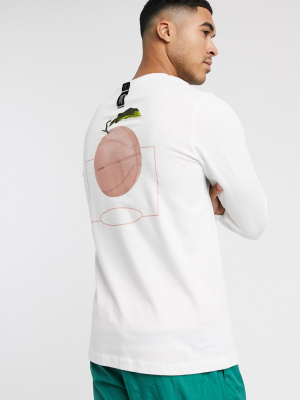 Nike Basketball Throwback Long Sleeve T-shirt In White