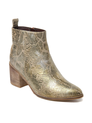 Rodeo Gold Snake Effect Leather Boot