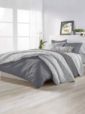 Ogee Solid Comforter Set Charcoal - Microsculpt