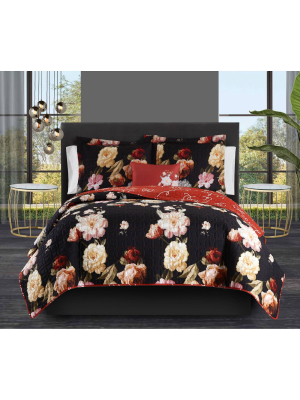 Edwina Quilt Set Black