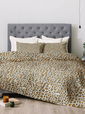 Holli Zollinger Deco Leopard Gold Comforter Set