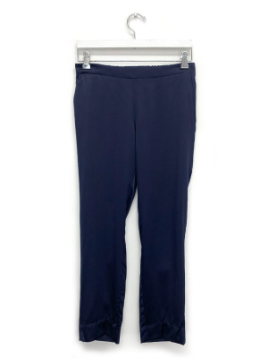 Navy Silk Pull On Trouser