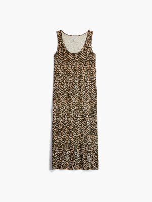 Animal-print Sleeveless Knit Midi Dress