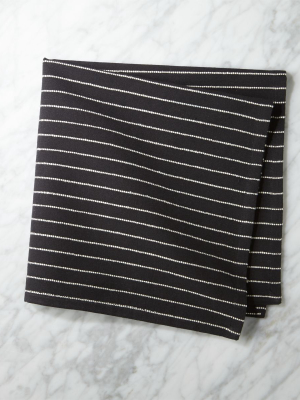 Black And Natural Pinstripe Napkin